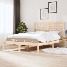 vidaXL tömör fenyőfa ágykeret 120 x 190 cm (4FT Small Double) ágy és ágykellék