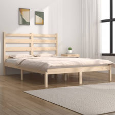 vidaXL tömör fenyőfa ágykeret 120 x 190 cm (4FT Small Double) ágy és ágykellék