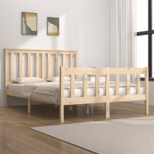 vidaXL tömör fenyőfa ágykeret 135 x 190 cm (4FT6 Double) ágy és ágykellék