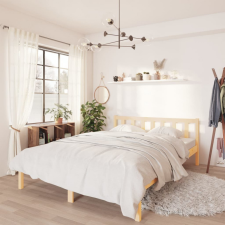 vidaXL tömör fenyőfa ágykeret 135 x 190 cm (UK Double) ágy és ágykellék