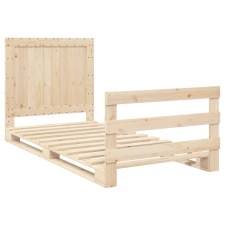vidaXL tömör fenyőfa ágykeret fejtámlával 100 x 200 cm (3281539) ágy és ágykellék