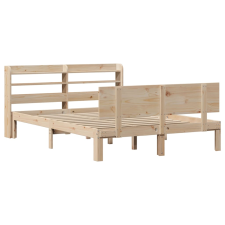 vidaXL tömör fenyőfa ágykeret fejtámlával 135 x 190 cm (3306817) ágy és ágykellék