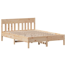 vidaXL tömör fenyőfa ágykeret fejtámlával 135 x 190 cm (842666) ágy és ágykellék