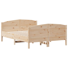 vidaXL tömör fenyőfa ágykeret fejtámlával 140 x 190 cm (3216179) ágy és ágykellék