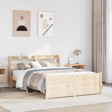 vidaXL tömör fenyőfa ágykeret fejtámlával 160 x 200 cm ágy és ágykellék