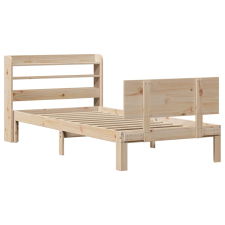 vidaXL tömör fenyőfa ágykeret fejtámlával 75 x 190 cm (3306811) ágy és ágykellék