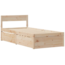 vidaXL tömör fenyőfa ágykeret fiókokkal 90 x 200 cm ágy és ágykellék