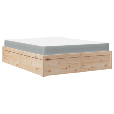 vidaXL tömör fenyőfa ágykeret matraccal 160 x 200 cm ágy és ágykellék