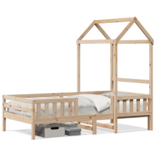 vidaXL tömör fenyőfa ágykeret tetővel 90 x 200 cm ágy és ágykellék