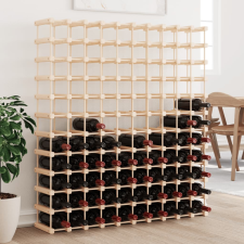 vidaXL tömör fenyőfa bortartó 120 palackhoz 112,5x23x123,5 cm bútor