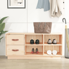 vidaXL Tömör fenyőfa cipőtároló pad 100 x 34 x 45 cm bútor