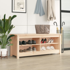 vidaXL tömör fenyőfa cipőtároló pad 110 x 38 x 45,5 cm bútor