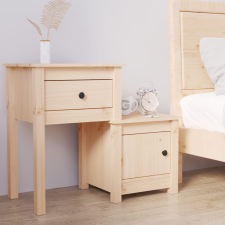 vidaXL tömör fenyőfa éjjeliszekrény 79,5 x 38 x 65,5 cm bútor