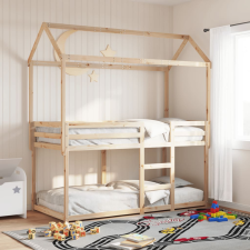 vidaXL tömör fenyőfa emeletes ágy matrac nélkül 90 x 190 cm ágy és ágykellék