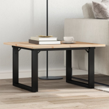 vidaXL tömör fenyőfa és öntöttvas dohányzóasztal O-vázzal 70x70x40 cm bútor