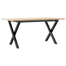 vidaXL tömör fenyőfa és öntöttvas dohányzóasztal X-vázzal 100x50x45 cm bútor