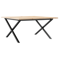 vidaXL tömör fenyőfa és öntöttvas dohányzóasztal X-vázzal 90x40x45 cm bútor