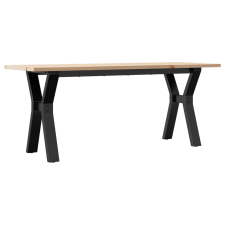 vidaXL tömör fenyőfa és öntöttvas dohányzóasztal Y-vázzal 110x40x45 cm bútor