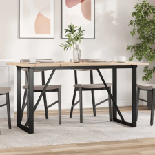 vidaXL tömör fenyőfa és öntöttvas étkezőasztal O-vázzal 140x80x75,5 cm bútor