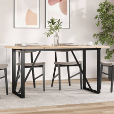 vidaXL tömör fenyőfa és öntöttvas étkezőasztal O-vázzal 160x80x75,5 cm bútor