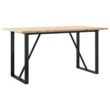 vidaXL tömör fenyőfa és öntöttvas étkezőasztal O-vázzal 160x80x75,5 cm bútor