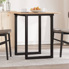 vidaXL tömör fenyőfa és öntöttvas étkezőasztal O-vázzal 70x70x75 cm bútor