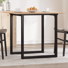vidaXL tömör fenyőfa és öntöttvas étkezőasztal O-vázzal 80x80x75 cm bútor