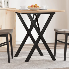 vidaXL tömör fenyőfa és öntöttvas étkezőasztal X-vázzal 70x70x75,5 cm bútor