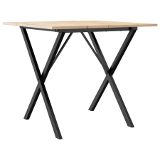 vidaXL tömör fenyőfa és öntöttvas étkezőasztal X-vázzal 80x80x75 cm bútor