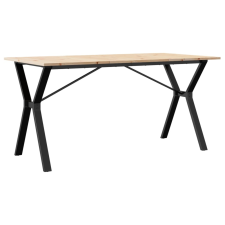 vidaXL tömör fenyőfa és öntöttvas étkezőasztal Y-vázzal 140x80x75 cm bútor