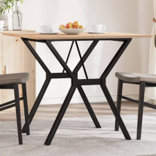 vidaXL tömör fenyőfa és öntöttvas étkezőasztal Y-vázzal 90x90x75 cm bútor