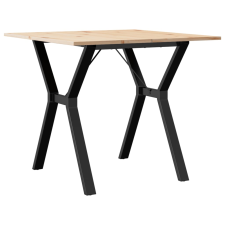 vidaXL tömör fenyőfa és öntöttvas étkezőasztal Y-vázzal 90x90x75 cm bútor