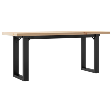 vidaXL tömör fenyőfa és öntöttvas O-vázú dohányzóasztal 110x40x45,5 cm bútor