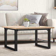 vidaXL tömör fenyőfa és öntöttvas O-vázú dohányzóasztal 90x90x45,5 cm bútor