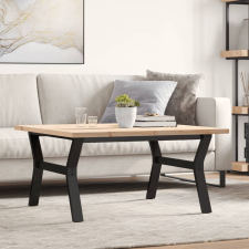 vidaXL tömör fenyőfa és öntöttvas Y-vázú dohányzóasztal 90x90x45,5 cm bútor