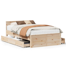 vidaXL tömör fenyőfa fejtámlás ágykeret matrac nélkül 120 x 190 cm (3308783) ágy és ágykellék