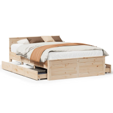 vidaXL tömör fenyőfa fejtámlás ágykeret matrac nélkül 150 x 200 cm (3308762) ágy és ágykellék