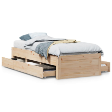 vidaXL tömör fenyőfa fiókos ágykeret matrac nélkül 75 x 190 cm (3308828) ágy és ágykellék