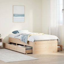vidaXL tömör fenyőfa fiókos ágykeret matrac nélkül 90 x 190 cm ágy és ágykellék