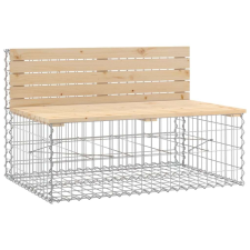 vidaXL Tömör fenyőfa gabion kerti pad 103x70x65 cm kerti bútor