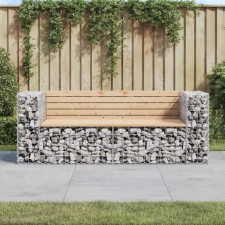vidaXL tömör fenyőfa gabion kerti pad 184x71x65,5 cm kerti bútor