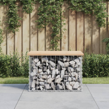 vidaXL tömör fenyőfa gabion kerti pad 63x44x42 cm kerti bútor