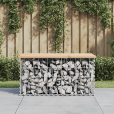 vidaXL tömör fenyőfa gabion kerti pad 83x44x42 cm kerti bútor