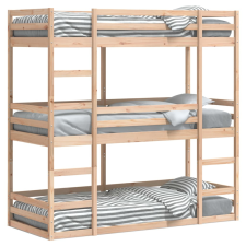 vidaXL tömör fenyőfa háromszintes ágy 90 x 190 cm ágy és ágykellék