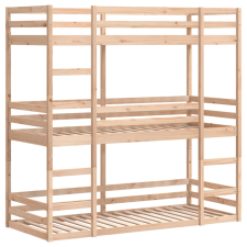 vidaXL tömör fenyőfa háromszintes ágy 90 x 200 cm ágy és ágykellék