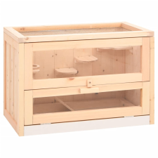 vidaXL tömör fenyőfa hörcsögketrec 60x35,5x42 cm ketrec, szállítóbox rágcsálóknak