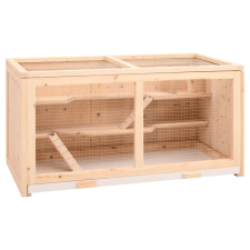 vidaXL Tömör fenyőfa hörcsögketrec 89,5x45x45 cm ketrec, szállítóbox rágcsálóknak
