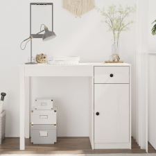 vidaXL tömör fenyőfa íróasztal fehér 100x50x75 cm íróasztal