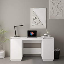 vidaXL tömör fenyőfa íróasztal fehér 140 x 50 x 75 cm íróasztal