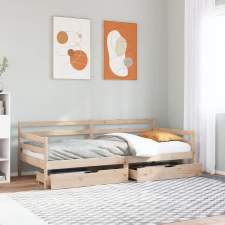 vidaXL tömör fenyőfa kanapéágy fiókkal 90 x 200 cm ágy és ágykellék